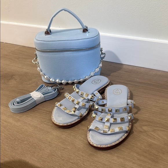 Ash Light Blue Sandals With Matching Bag - Picture 3 of 5